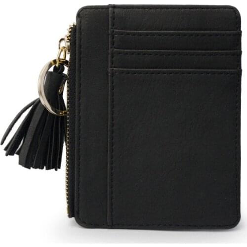 Coin Purse Leather Women Short Zipper Tassel Student Cute Mini Coin Bag Small Wallet Keychain Bag Wallets Porte Monnaie Femme