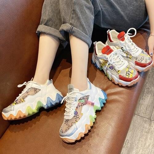 Sneakers Women 2020 New Fashion Woman Colorful Breathable Running Shoes Thick Platform Sneakers Student Holiday Casual Shoes