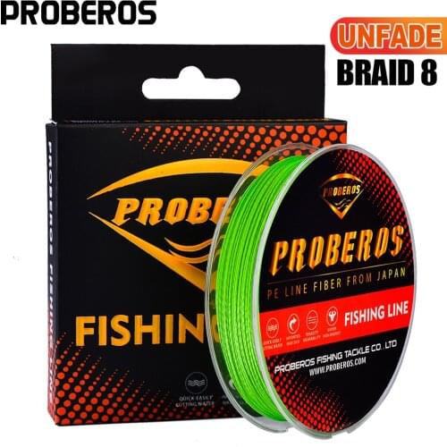 PROBEROS Fishline 8 Braids100M 6-100LB Weaved Unfade Yarn Cord Multifilament Line Super Strong 8 Strands Fishing Line PE Wire