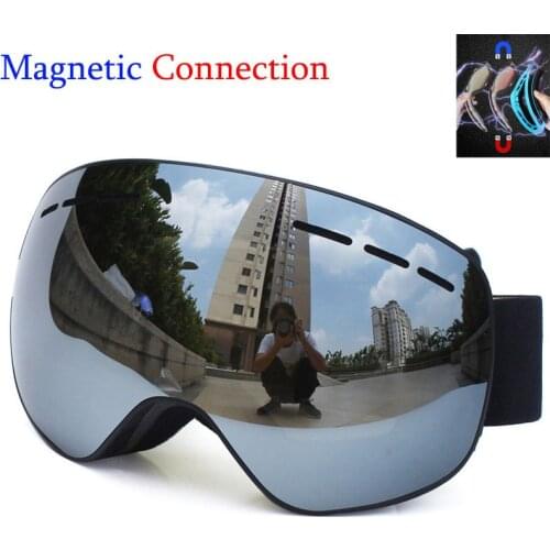 UV400 Protection Anti-fog Magnetic Ski Goggles with Magnetic Lens Snowboard Goggles Men & Women Snow Skiing Glasses
