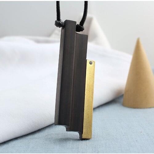 Fashion Simple Long Sweater Chain Female Ebony Pendant Versatile Exaggerated Necklace Retro Style Pendant