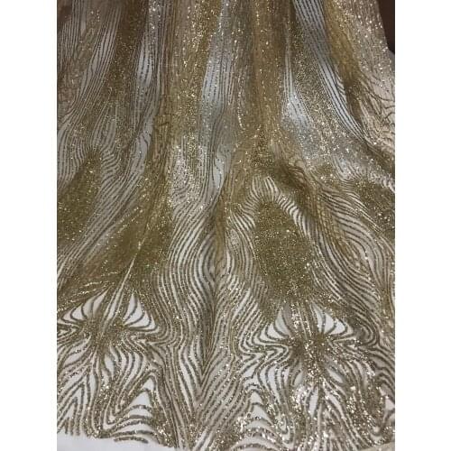 Fashion design SYJ-9298 print glued glitter powder tulle mesh lace fabric sparkle for sawing