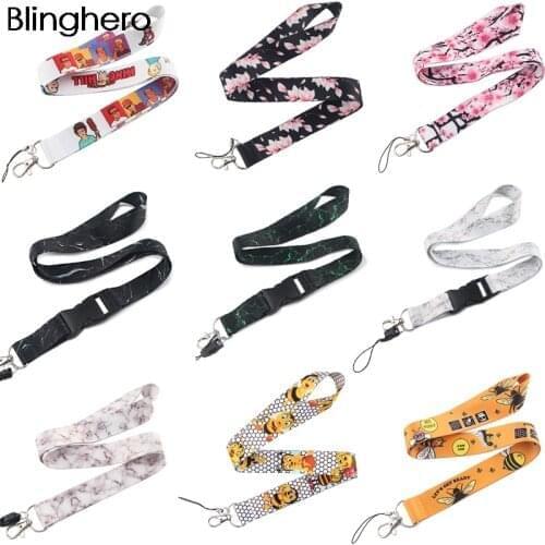 BH1258 Blinghero Marble Lanyard Cartoon Bee Lanyard For Keys Stylish Phone Keys ID Card DIY Neck Strap Hang Rope Lanyard