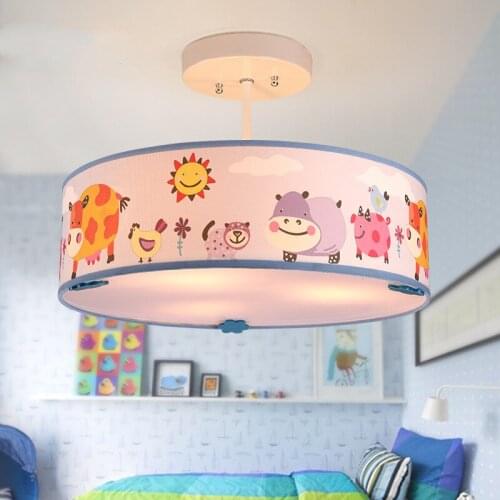 Cartoon creative animals LED chandelier boys and girls bedroom children room lights modern simple personality fabric Chandelier