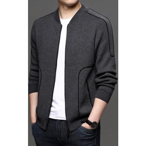 Brand Cardigan Men Fashion Streetwear Sweater Coat Men Autumn Winter New Arrival Thick Warm Knitted Long sleeve Zipper Cardigans