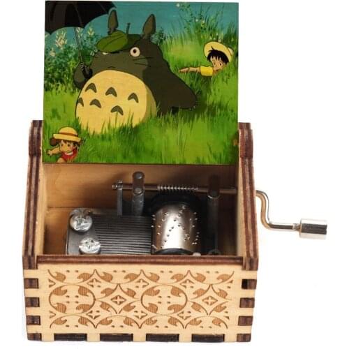 My Neighbor Totoro Music Box Wooden Hand Crank Music Box Anime Cartoon Valentines Day Birthday Present 2021 Hot-sale Wholesale