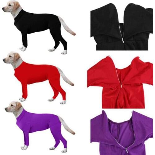 Dogs Soft Jumpsuit Post Operative Protection Long Sleeves Bodysuit Post Surgery Recovery Suit For Small Medium Dog Solid Clothes