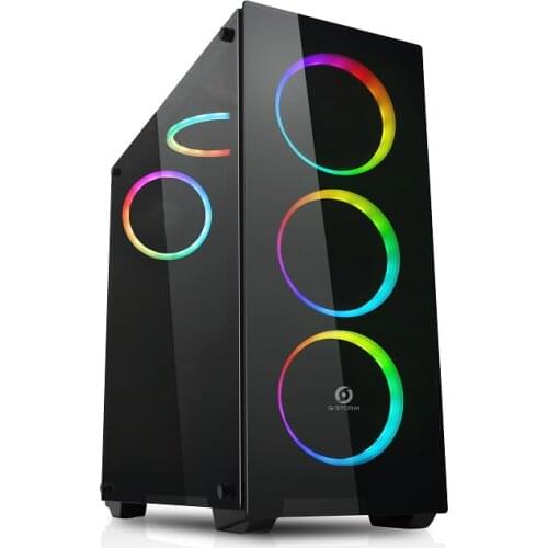 Desktop computer PC with CPU 15/i7 RAM 8/16 GB SSD 120GB water-cooling case and 21.5/23.6/27 inch monitor