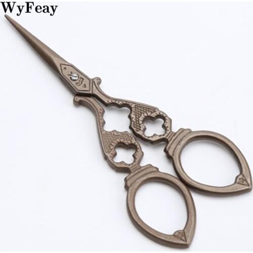 1 Pcs Retro Vintage Scissors Flower Pattern Needlework Embroidery Stainless Steel Tailors Scissor Thread Trimmer Sewing Tools
