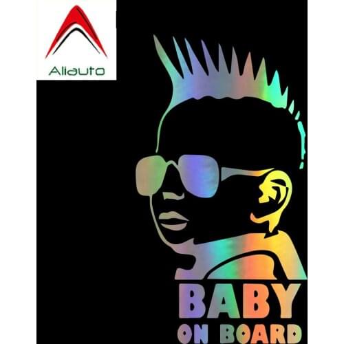 Aliauto Personality Creative Car Stickers Baby on Board Window Automobile Styling Motorcycle Anti-UV Decal Accessories,8cm*14cm