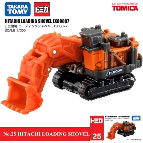 Original Tomy Mini No. 25 Loading Shovel Track EX8000-7 Scale 1/300 Alloy Diecast Metal Collection Toys for Baby Kids 158264