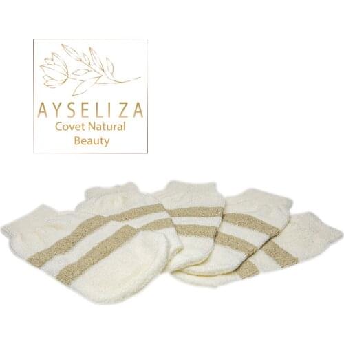 Bath Glove Made from Bamboo Linen By Ayseliza Exfoliating Scrubbing Spa Mitt Purify Body Skin Peeling Removing Dead Skin Mitten
