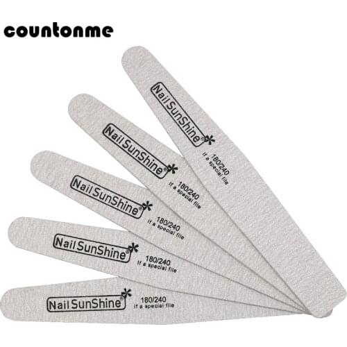 10Pcs Nail File 180/240 Wooden Nail File Sanding Sandpaper Buffer Block Diamond Double Side Nail Polish Glitter Manicure Tips