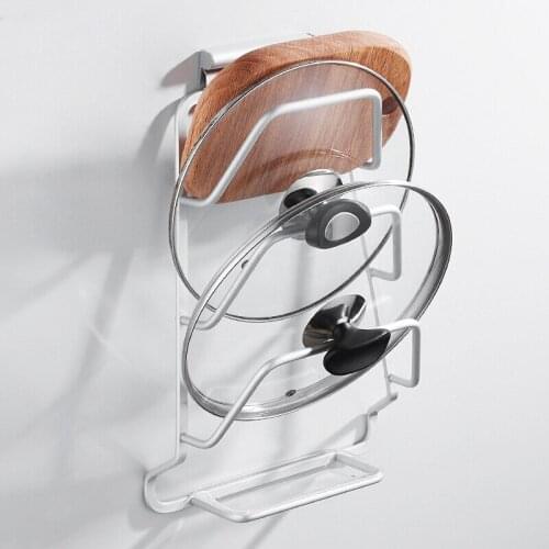 Pot Lid Holder 2/3 Layer Space Aluminum Pan Pot Cover Lid Rack Stand Kitchen Organizer Multi-function Cutting Board Storage Rack