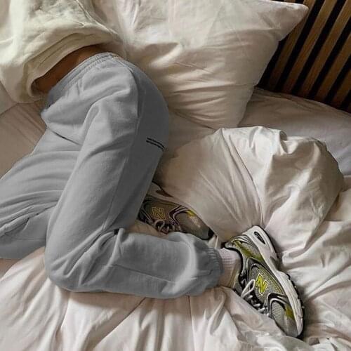 Casual Sweatpant Loose Cotton Autumn 2020 Loose Casual Gogger Baggy Trousers Streetwear Solid Pants Print Letter