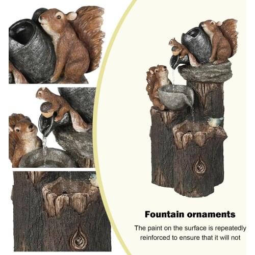 Solar fountain statue outdoor garden courtyard fountain animal statue duck squirrel solar panel fountain pump garden decoration