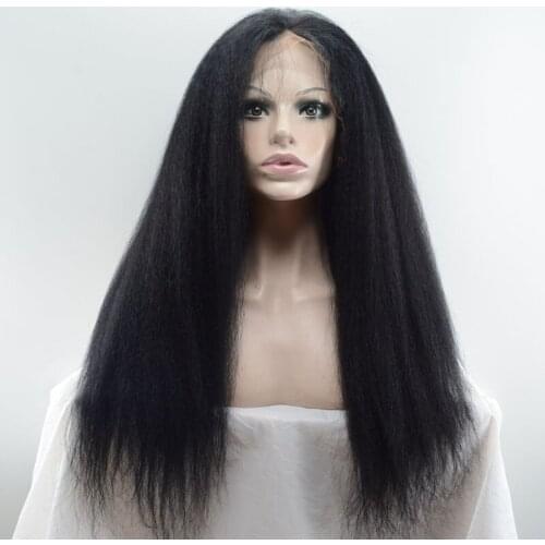 Yaki Straight #brown Lace Front Wigs 100% Indian Remy Human Hair