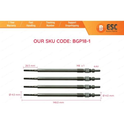 ESC EGP18-1 4 Pcs Heater Glow Plugs GX2148, 0100266011, A0011597101 for Mercedes
