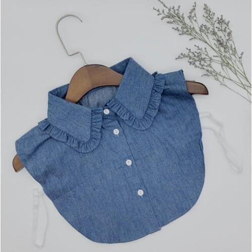 Women Lapel Stand Detachable False Collar Ladies Striped Shirt Fake Collar Sweater Faux Col Vintage Shirt Clothing Decoration