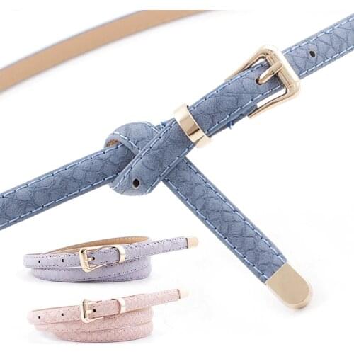 105x1.1cm 2019 Female Pu Leather Snake Belts Women Thin Skinny Waist Belt for Dress Hot Pin Buckle Waistband Cinto Feminino