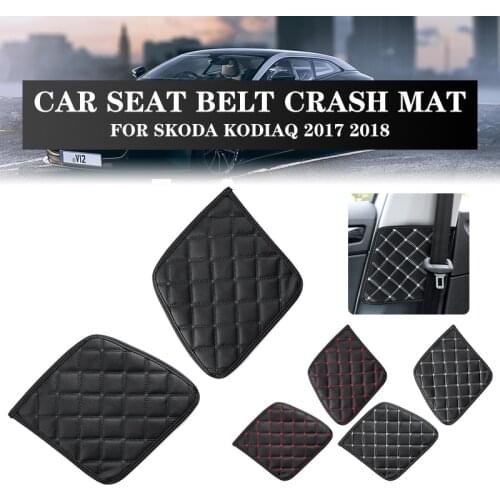 1 Pair Car Seat Safety Belt Protective Pad Crash Mat Cover Car Styling Auto Interior Accessories For Skoda Kodiaq 2017 2018