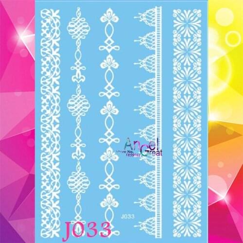 1PC Henna Lace Design Temporary Tattoo Bracelet AJ033 tatouage taty White Ink Henna Tattoo Paste tatouage taty Jewely Pattern