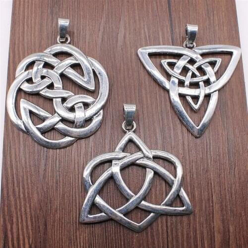 1pcs Charms Triquetra Knot Symbols DIY Jewelry Findings Antique Silver Color Big Triquetra Knot Symbols Charms Pendant