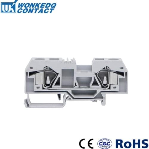 10Pcs 283-901 Connector DIN Mount Spring Cage Connection Terminal Blocks 2 Conductor through