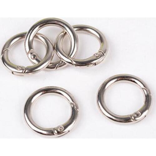 2Pcs Metal Spring O-Ring Buckles Clips Carabiner Purses Handbags Buckles Round Push Trigger Snap Hooks Carabiner Bag Accessories