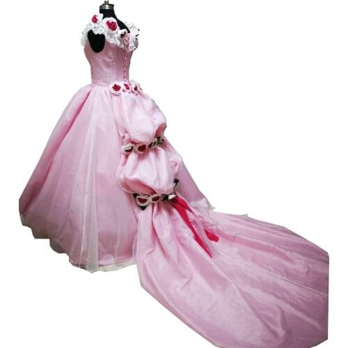 2020 New pink Vintage costumes 18th Duchess Retro medieval Renaissance Reenactment Theatre Civil war Victorian dress D-383