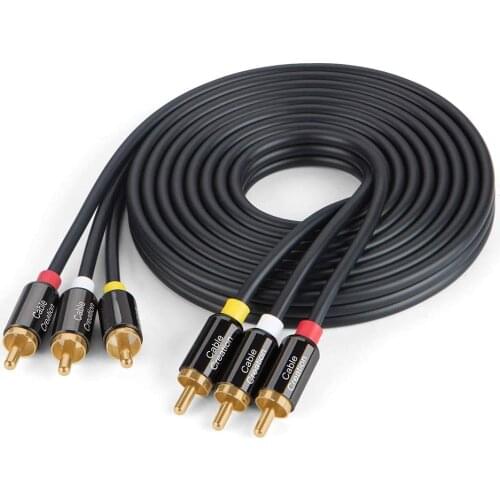 3 RCA Cable,Duble 3RCA Composite Video Audio A/V AV Y Splitter Cable Compatible with Set-Top Box,Speaker,Amplifier,DVD Player