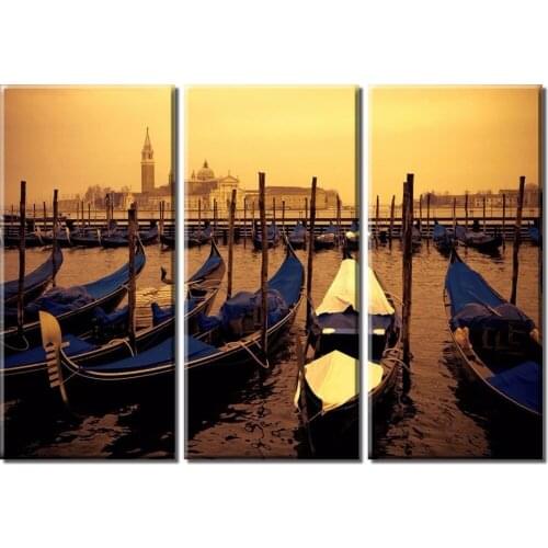 3 pieces framed Wall Art Picture Gift Home Decoration Canvas Print painting Ship series of Venice wholesale