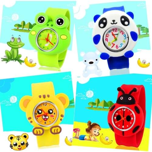 Frog / Tiger / Ladybug / Bee / Minnie / Pony Pattern Kids Watch Quartz Analog Children Watches for Boys Girls Student Clock Gift