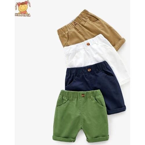 Kids Solid Pants For Kids Shorts Casual Summer Rawstring Cotton Children Toddler Beach Pants Baby Clothes Boy 2020 New Fashion