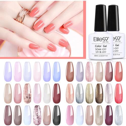Elite99 6 pieces/lot Gel Nail Polish Set Light Color Gel Polish For Manicure Hybrid Varnish Nail Art Paint Gellak Semi Permanent