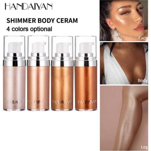 HANDAIYAN Makeup Highlighter Illuminator Contouring Makeup Metallic Liquid Face Body Luminizer Shimmer Highlighter Palette TSLM2