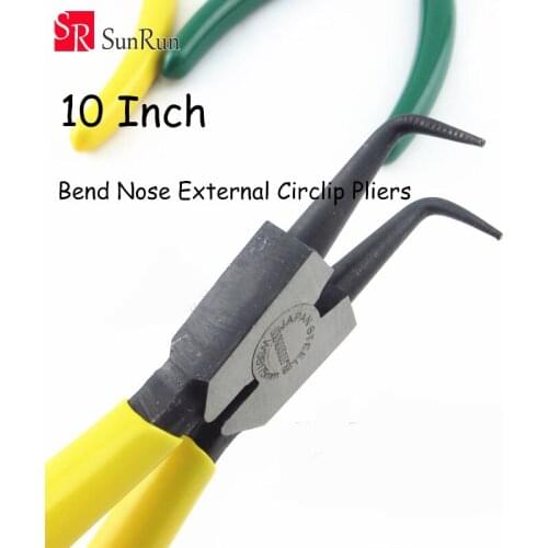 Good Quality 1 pcs10 Inch Multifunction Snap Ring Pliers Bent Nose external Circlip Pliers Cutter Tool