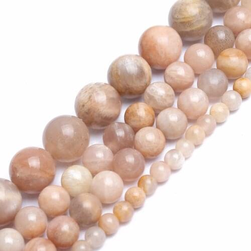 Pick Size4 .6.8 .10MM AA Natural pretty Sun Stone Round Loose Beads 15.5"/Strand For Jewelry Making-F00198