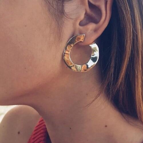 Punk Cool Vintage Spiral Circle Stud Earrings for Women Fashion Earrings Jewelry Ethnic Gold&Silver Color Geometric Earrings