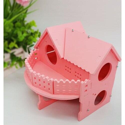 Small Pet House Hamster Bedroom Ecological Board Hamster Nest Rabbit Guinea Pig House Hamster Deluxe Double-Storey Villa Bad