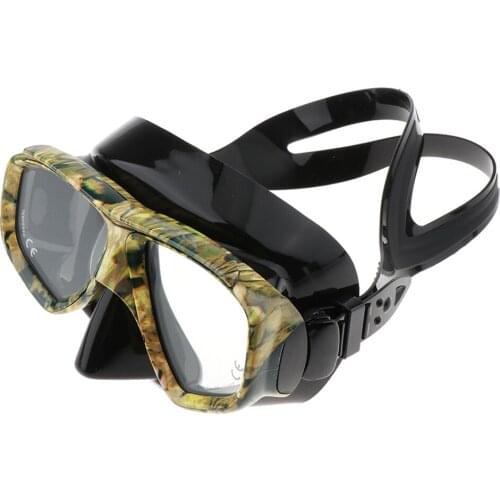 Scuba Mask, Free Diving Spearfishing Tempered Glass Swimming Goggles Anti-Fog, Impact Resistance, Easy Adjustable