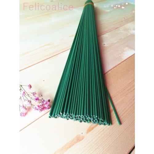 50pcs 40cm Length Diameter 2mm 3mm 4mm 5mm Paper Iron Wire Used For DIY Artificial Flowers Nylon Stocking Flowers Materials