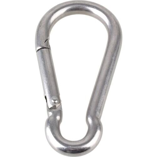 Multifunctional 304 Stainless Steel Spring Loaded Gate Snap Carabiner Quick Link Lock Ring Hook M12 140mm