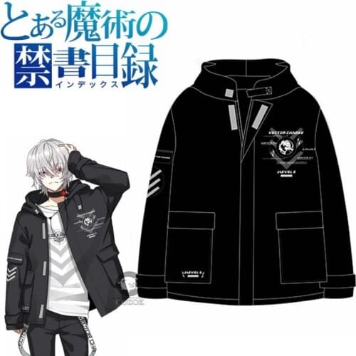 Anime Toaru Kagaku no Railgun Accelerator Cosplay Fashion Hooded Windbreaker Coat Casual Long Sleeve T-shirt Pants Set Autumn