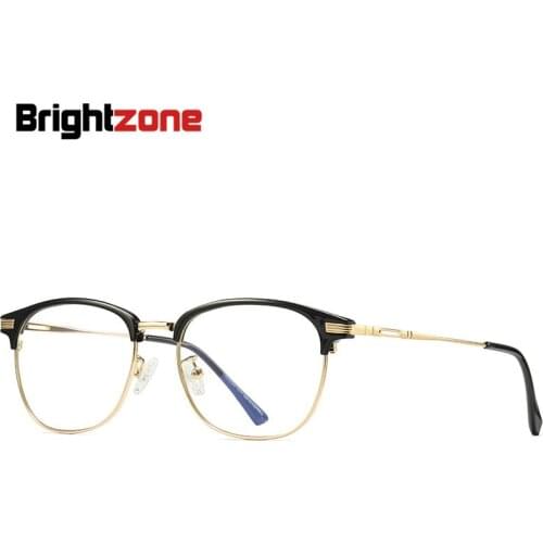 Brightzone 2018 New Metal Anti Blue Light Clear Round Optical Glasses Frame Computer Men Women Goggles TR90 Spectacles Tmall