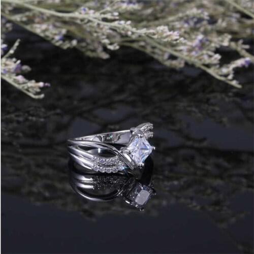 New Fashion Square zircon Cocktail Ring mens and womens universal Ring size 6-10