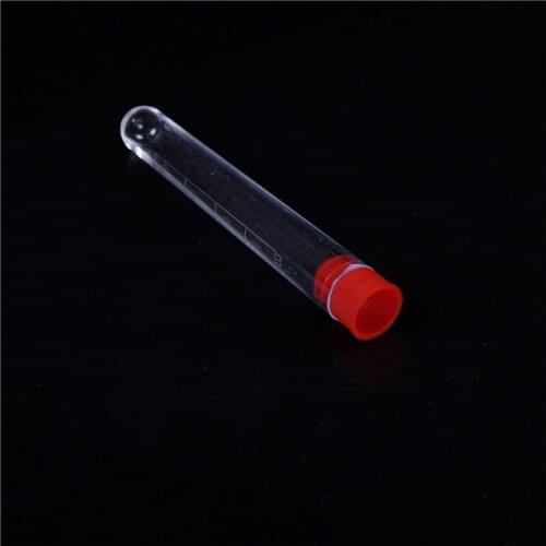 New 16x100mm Clear Plastic Test Tubes With Caps Lab Round Bottle Tubes Laboratory Tools 10pcs