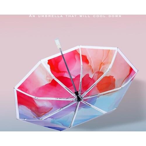 New Automatic Clear Umbrella Rain Women Gradient Colors Girls Umbrellas Folding 8k Windproof Umbrella Sun Protect UV Parasol