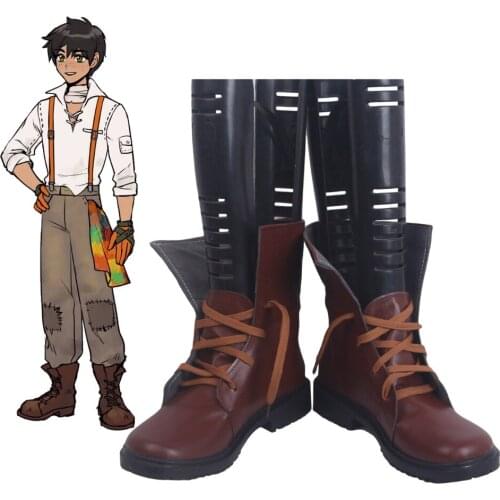 Oscar Pine Shoes Cosplay R-W-B-Y Oscar Pine Cosplay Boots Brown Shoes Custom Made Any Size