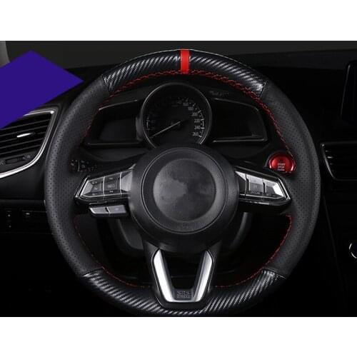 DIY Steering Wheel Covers soft Leather braid on the steering-wheel of Car Interior accessories For Mazda CX-3 CX3 2015 2016 2017